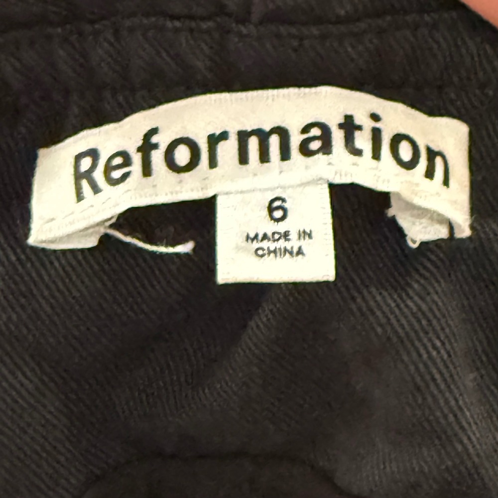 Reformation Tonya Top Black Strapless ‎ Non-functional Button Front Size 6 - Picture 4 of 9